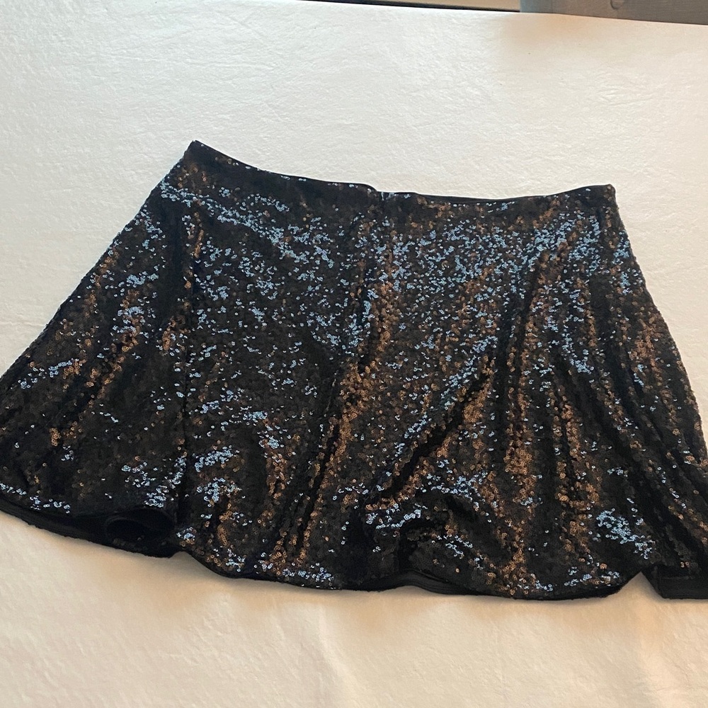 Express Black Sequin Mini Skirt